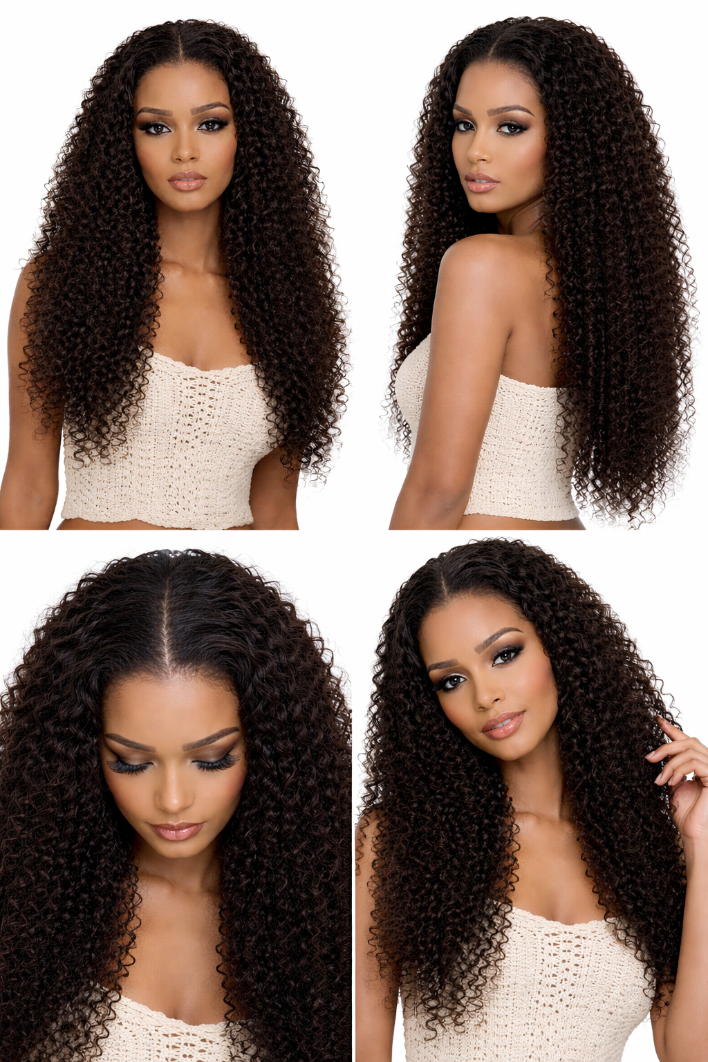 Perruque Water Wave Longue 26 pouces HD Lace 13x4 Cheveux Naturels - Amery